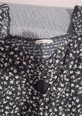 Uzun Kollu V Yaka Çiçek Desenli Midi Elbise - Görsel 2