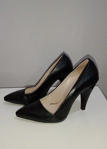 siyah deri stiletto