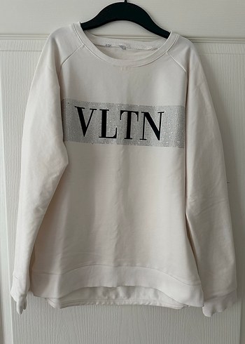 VLTN Baskılı Beyaz Kadın Sweatshirt