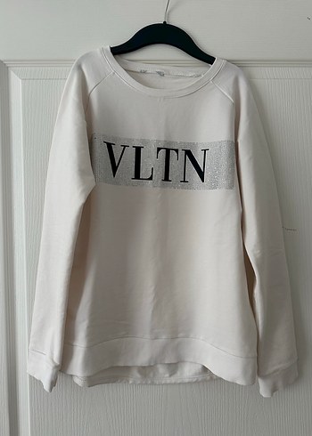 Koton VLTN Baskılı Beyaz Kadın Sweatshirt