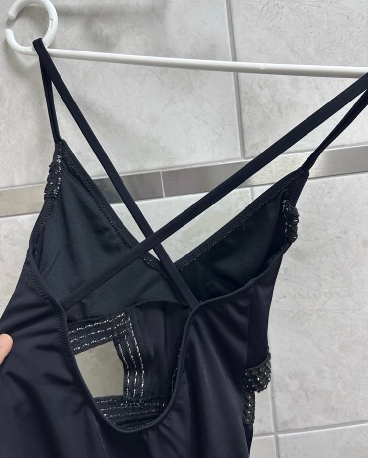 Siyah Strappy Kemerli Gotik Mayo - Görsel 2