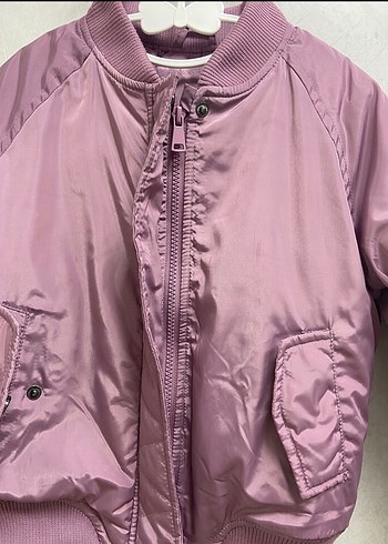 Düğmeli Mor Kız Çocuk Ceket - Görsel 4
