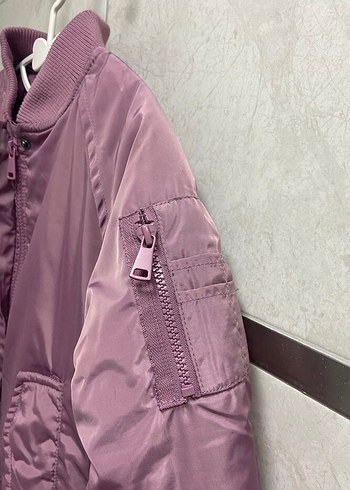 Düğmeli Mor Kız Çocuk Ceket - Görsel 3