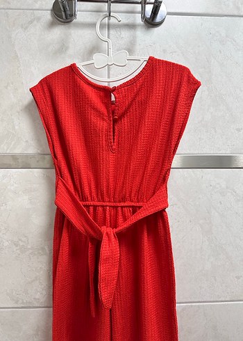 Kırmızı Kadın Triko Uzun Tulum - Görsel 2