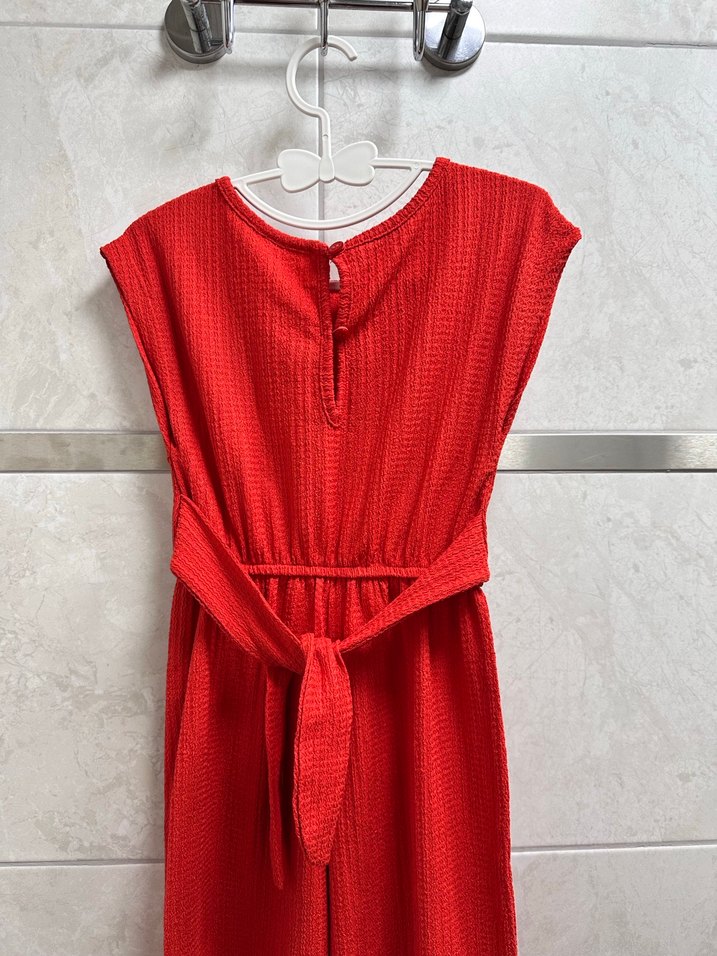 Kırmızı Kadın Triko Uzun Tulum - Görsel 2