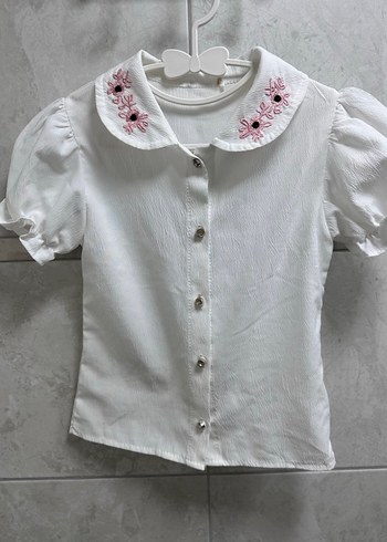 Kız Çocuk Beyaz Dantel Detaylı Sweatshirt - Görsel 2