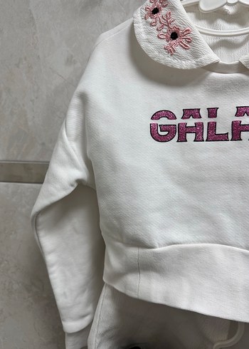 Kız Çocuk Beyaz Dantel Detaylı Sweatshirt - Görsel 3