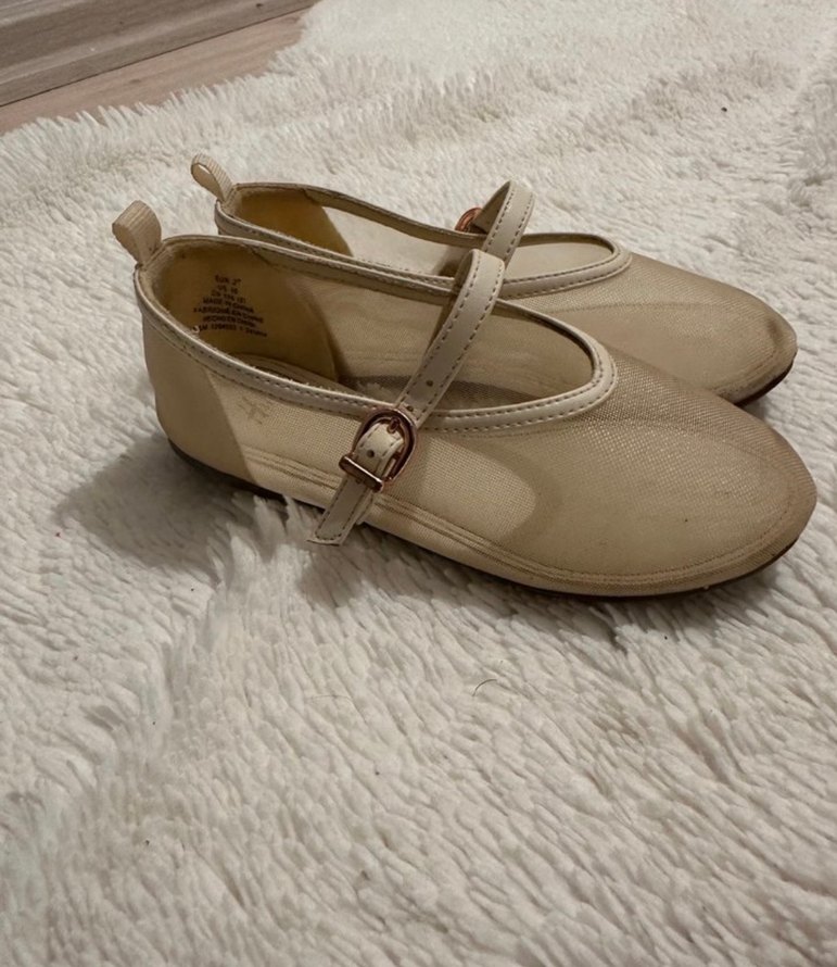 Kız Çocuk Bej Tokalı Babet Ayakkabı - Görsel 2