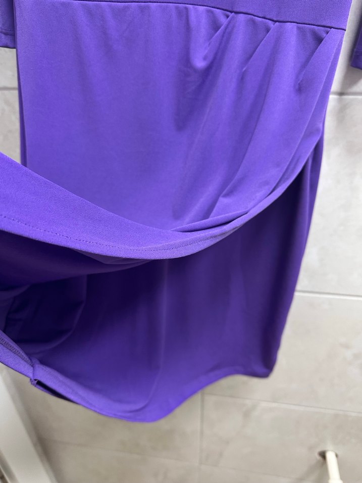 Mor Uzun Kollu Midi Elbise - Görsel 3