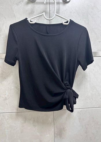 Kısa Kollu Siyah Mini Bluz - Görsel 2