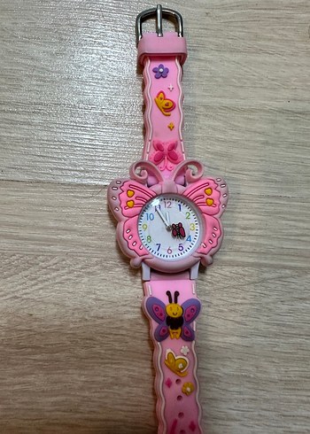 Kelebek Figürlü Pembe Kız Çocuk Kol Saati - Görsel 2