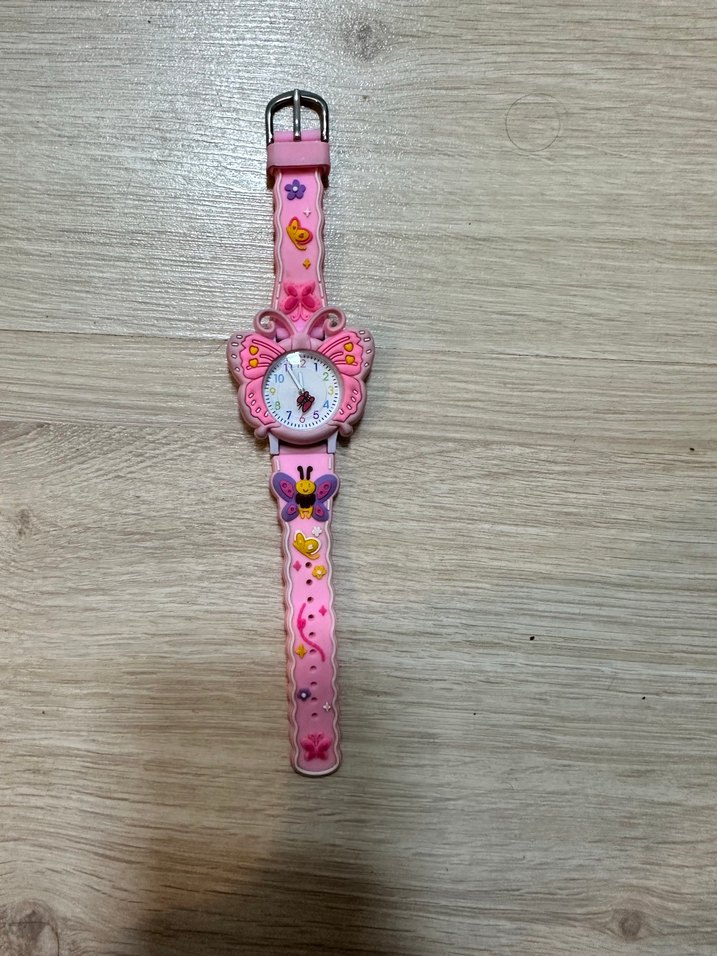 Kelebek Figürlü Pembe Kız Çocuk Kol Saati - Görsel 3