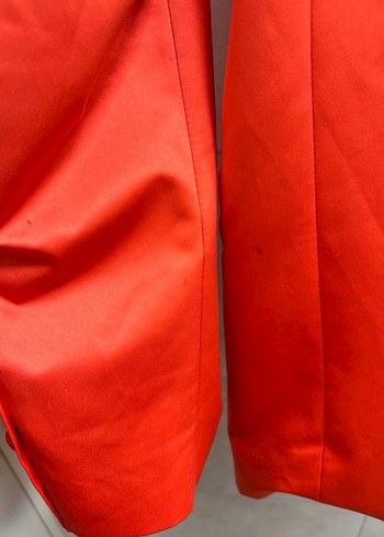 Kadın Kırmızı Parlak Blazer Ceket - Görsel 2