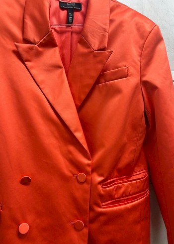 Kadın Kırmızı Parlak Blazer Ceket - Görsel 3