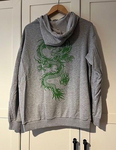 m Beden Ejderha Baskılı Swwatshirt