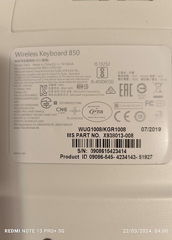 Beden Microsoft kablosuz mouse ve klavye