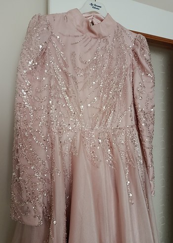 Pudra Pembe Tesettür Abiye - Görsel 7