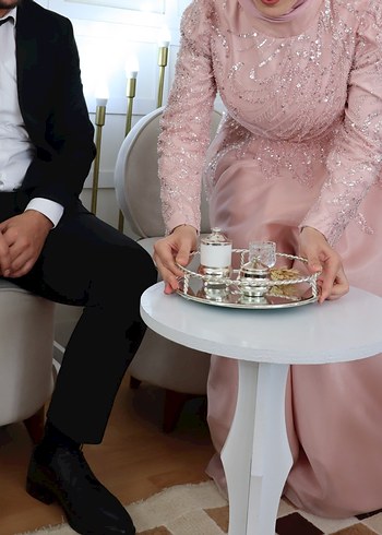 Pudra Pembe Tesettür Abiye - Görsel 4