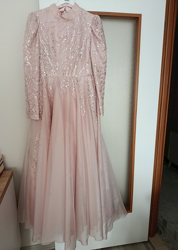 Pudra Pembe Tesettür Abiye - Görsel 8