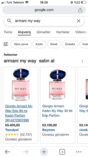 Beden Renk Orijinaldir Armani My way
