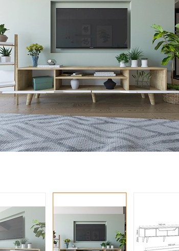 Beyaz Modern tv ünitesi - Görsel 3