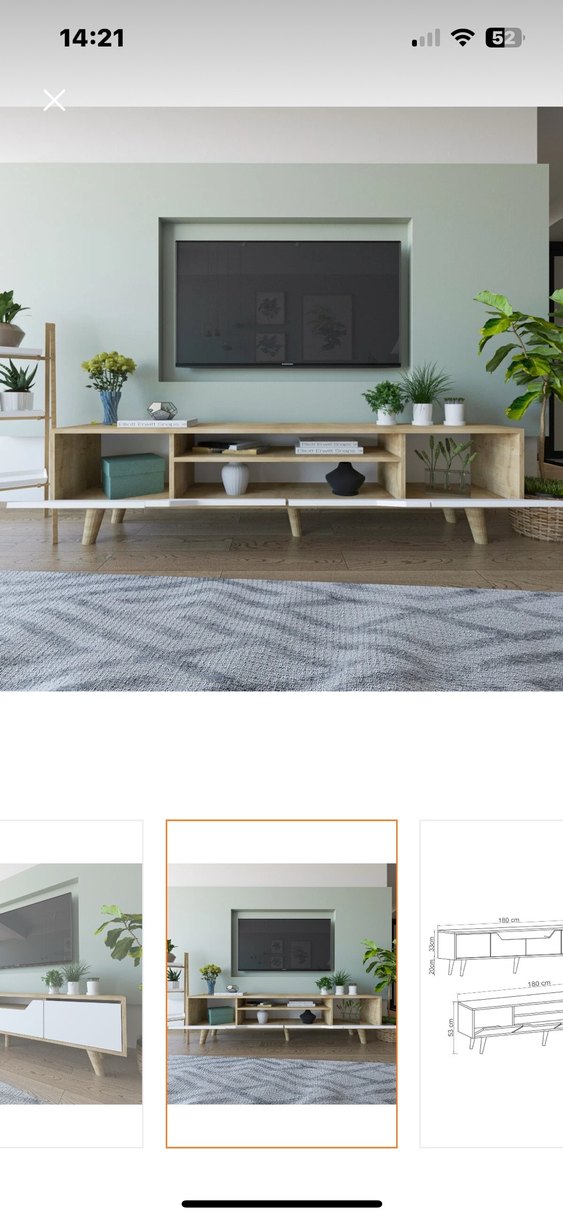 Beyaz Modern tv ünitesi - Görsel 3