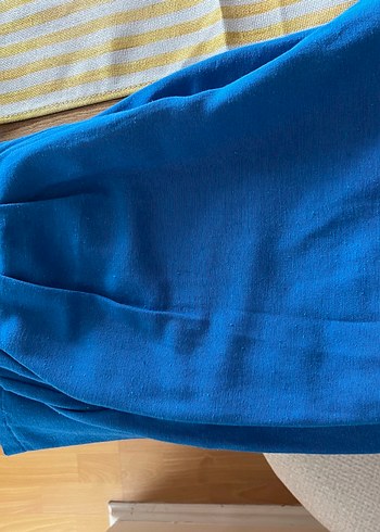 Kadın Mavi Bol Kesim kumaş Pantolon - Görsel 6