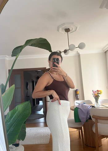 Beyaz triko pantolon - Görsel 3