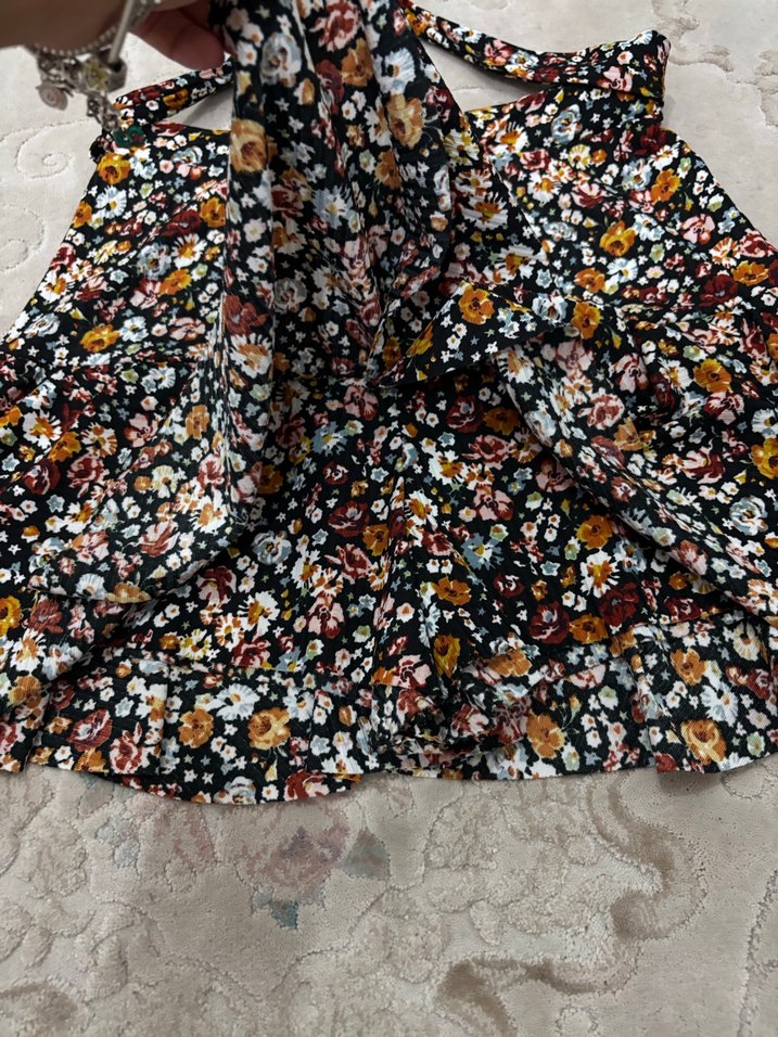 Çiçek Desenli Kısa Kadın Mini Etek - Görsel 3