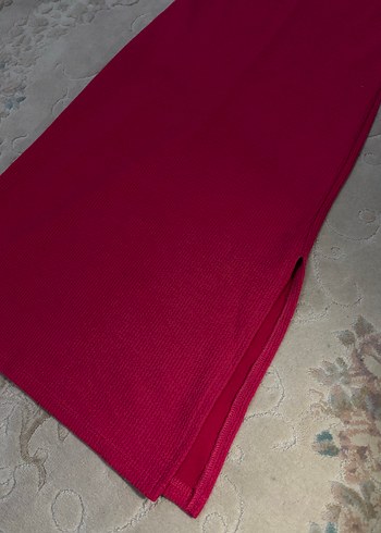 Pembe Sıfır Yaka Uzun Elbise - Görsel 2