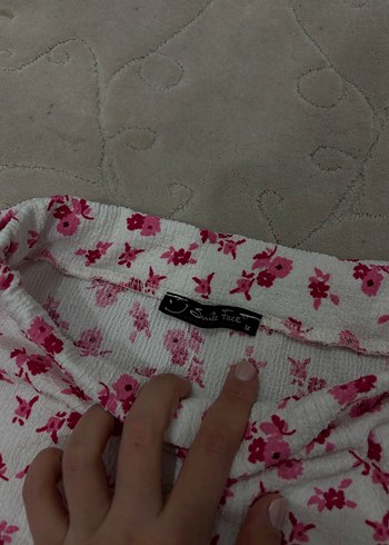 Pembe Çiçek Desenli İçi Şortlu Etek - Görsel 4