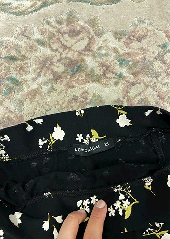 Siyah Çiçek Desenli Uzun Salaş Etek - Görsel 3