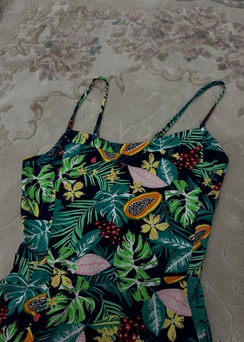 Desenli Bohem Midi Elbise - Görsel 2