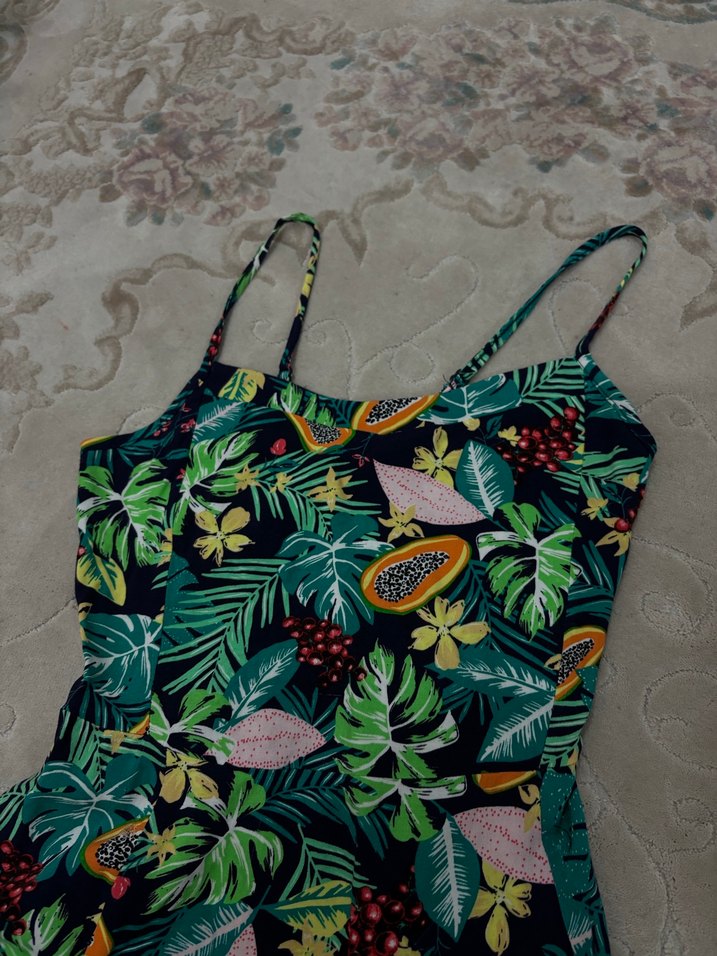 Desenli Bohem Midi Elbise - Görsel 2