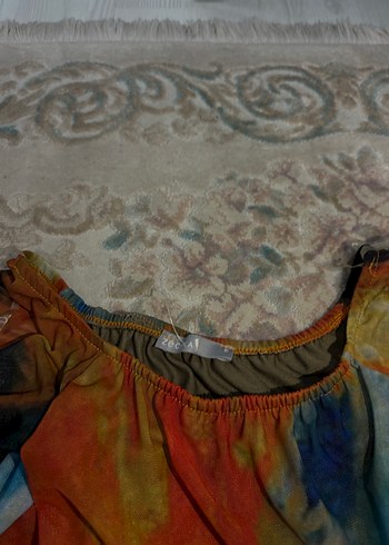 Uzun Kol Bağlama Desenli Bohem Elbise - Görsel 4