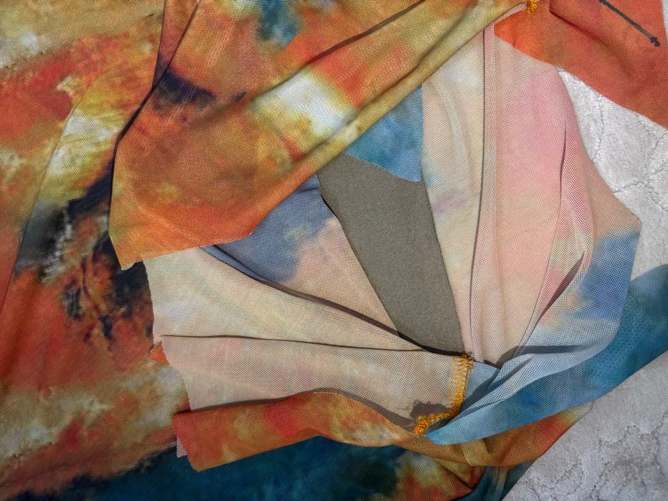 Uzun Kol Bağlama Desenli Bohem Elbise - Görsel 3