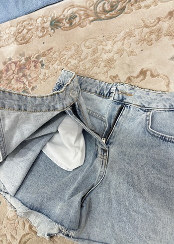 Defacto Mini Kot Şort Etek - Görsel 2