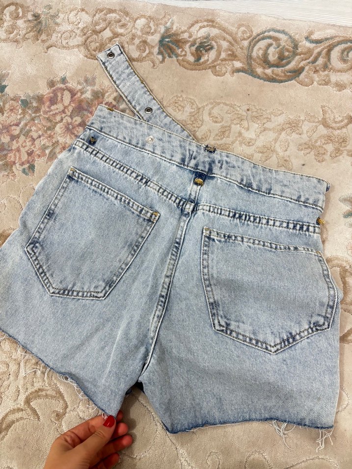 Defacto Mini Kot Şort Etek - Görsel 5