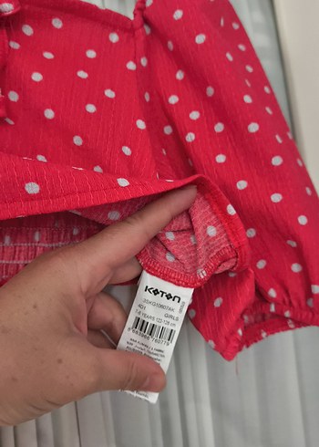 LC Waikiki Kırmızı Puantiyeli Bohem Kadın Bluz