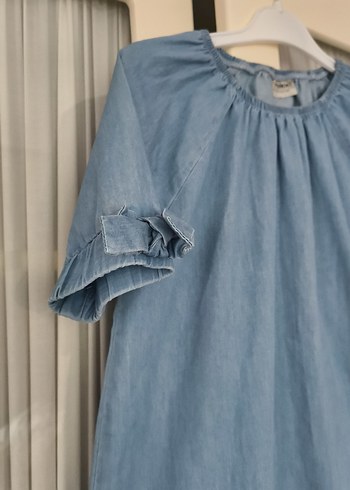 LC Waikiki Kız Çocuk Mavi Denim Elbise