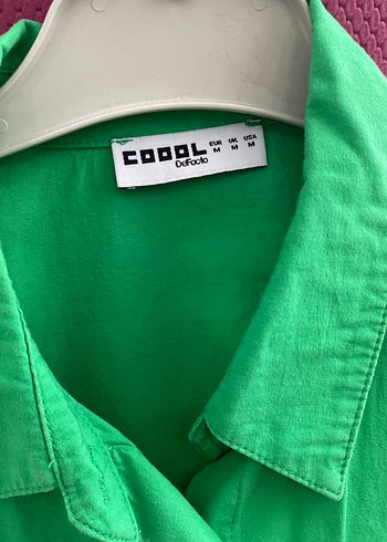 Yeşil Kısa Kollu Mini Düğmeli Kadın Gömlek - Görsel 4