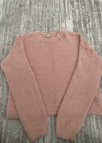 Pudra pembesi uzun kollu kazak - Görsel 2