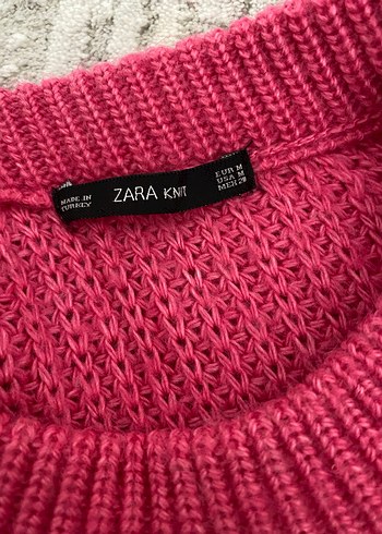 Pembe Örgü Kadın Kazak - Görsel 2
