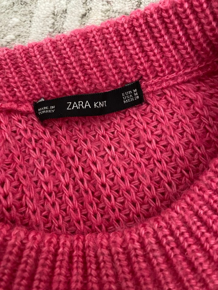 Pembe Örgü Kadın Kazak - Görsel 2