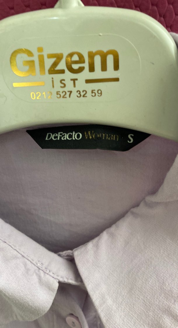 Mor Düğmeli Kısa Kesim Kadın Gömlek - Görsel 5