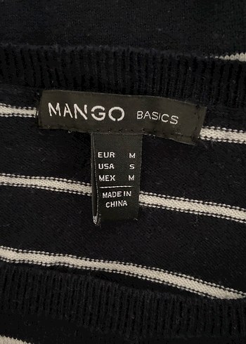 Çizgili Lacivert Kadın Triko Sweatshirt - Görsel 3