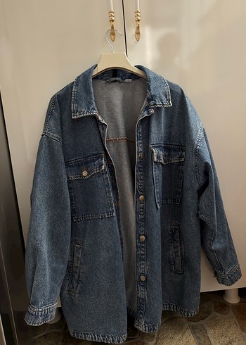 l Beden siyah Renk H&M (hm) KOT DENİM CEKET