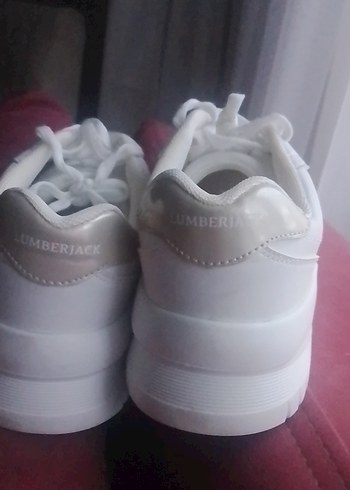 Beyaz Bağcıklı Kadın Spor Ayakkabı - Görsel 3