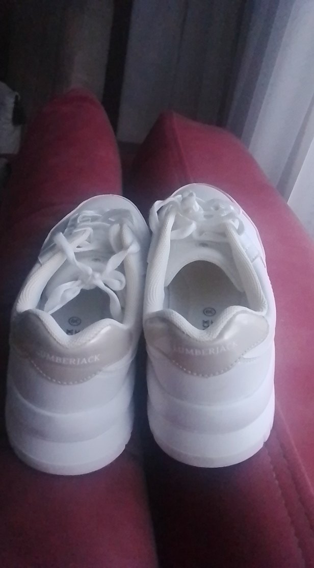 Beyaz Bağcıklı Kadın Spor Ayakkabı - Görsel 5