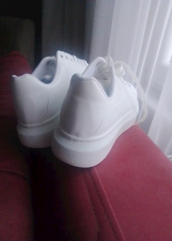 Beyaz Platform Topuklu Kadın Spor Ayakkabı - Görsel 3